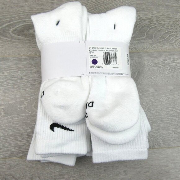 Nike Everyday Plus Crew Socks (6 Pack) Mens Size 12-15 White NEW - Picture 8 of 9